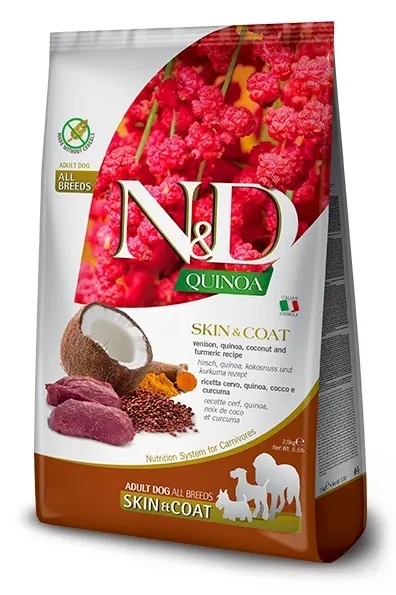 Farmina N&D Dog Quinoa Skin & Coat, Venison & Coconut Adult Mini - 2,5 kg